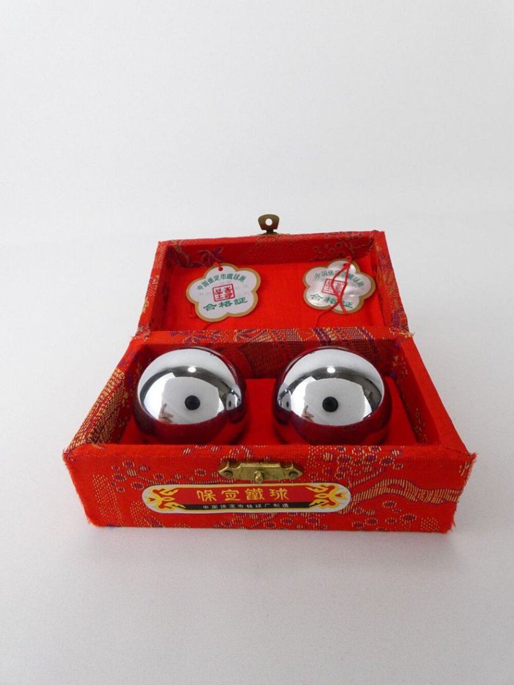 Shouxing Baoding Balls Iron Ball Direction Medicine Chime Set Steel with Red Box